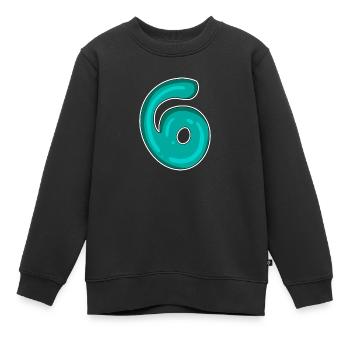 Number 6 Number - Kids Premium Organic Sweatshirt - black - Front - AI Model Kid Female (0cm)
