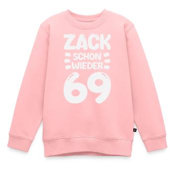 Zack schon wieder 69! Geburtstag - Kinder Premium Organic Sweatshirt - Rosa - Vorne - AI Model Kid Female (0cm)