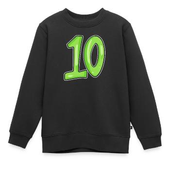 Dix numéros 10 Nombre - Sweat Premium enfant bio - noir - Devant - AI Model Kid Female (0cm)