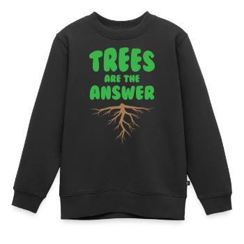 Les arbres sont la réponse - Sweat Premium enfant bio - noir - Devant - AI Model Kid Female (0cm)
