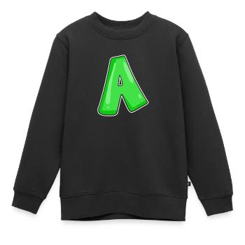 point A Point initial - Sweat Premium enfant bio - noir - Devant - AI Model Kid Female (0cm)