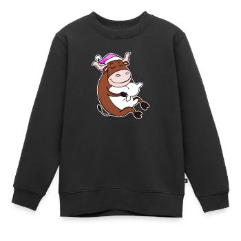 Ochse Müde Ausschlafen Schlafen Mädchen - Kinder Premium Organic Sweatshirt - Schwarz - Vorne - AI Model Kid Female (0cm)