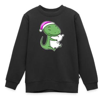 Eidechse Müde Ausschlafen Schlafen Mädchen - Kinder Premium Organic Sweatshirt - Schwarz - Vorne - AI Model Kid Female (0cm)