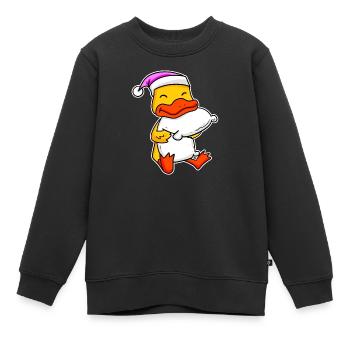 Ente Müde Ausschlafen Schlafen Mädchen - Kinder Premium Organic Sweatshirt - Schwarz - Vorne - AI Model Kid Female (0cm)