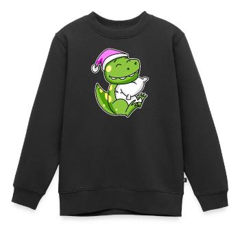 Dinosaurier Müde Ausschlafen Schlafen Mädchen - Kinder Premium Organic Sweatshirt - Schwarz - Vorne - AI Model Kid Female (0cm)