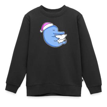 Delfin Müde Ausschlafen Schlafen Mädchen - Kinder Premium Organic Sweatshirt - Schwarz - Vorne - AI Model Kid Female (0cm)