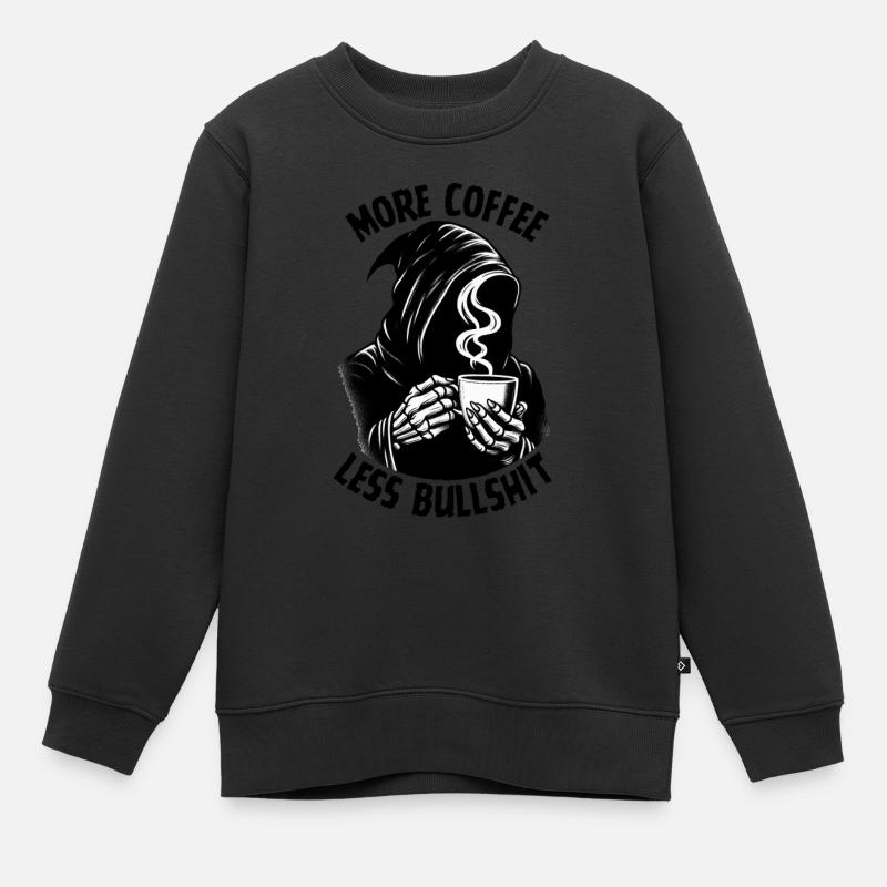 Plus de café - Sweat Premium enfant bio - noir