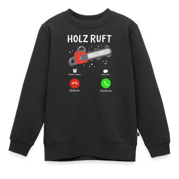 Holz Holzfäller - Kinder Premium Organic Sweatshirt - Schwarz - Vorne - AI Model Kid Female (0cm)