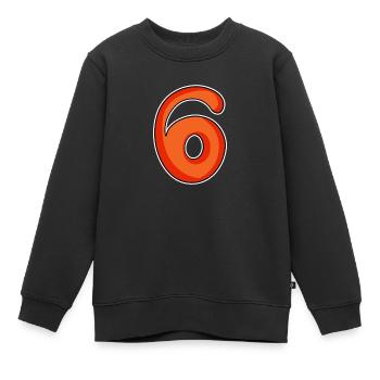 Number 6 Number - Kids Premium Organic Sweatshirt - black - Front - AI Model Kid Female (0cm)