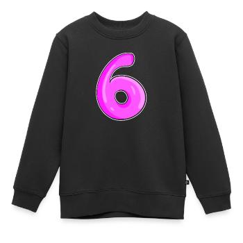 Number 6 Number - Kids Premium Organic Sweatshirt - black - Front - AI Model Kid Female (0cm)