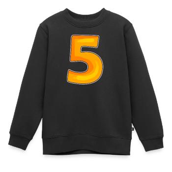 Number 5 Number - Kids Premium Organic Sweatshirt - black - Front - AI Model Kid Female (0cm)