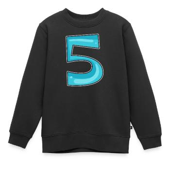Number 5 Number - Kids Premium Organic Sweatshirt - black - Front - AI Model Kid Female (0cm)