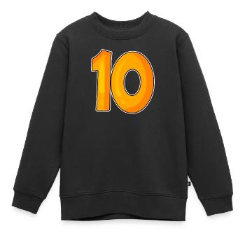 Dix numéros 10 Nombre - Sweat Premium enfant bio - noir - Devant - AI Model Kid Female (0cm)