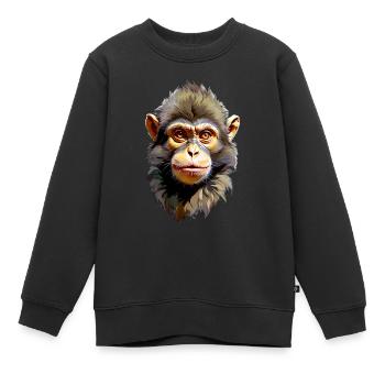 Affe V24 13 - Kinder Premium Organic Sweatshirt - Schwarz - Vorne - AI Model Kid Female (0cm)