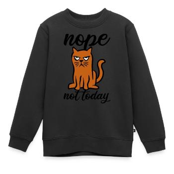 Nope Not Today - Katze - schlechte Laune - Kinder Premium Organic Sweatshirt - Schwarz - Vorne - AI Model Kid Female (0cm)