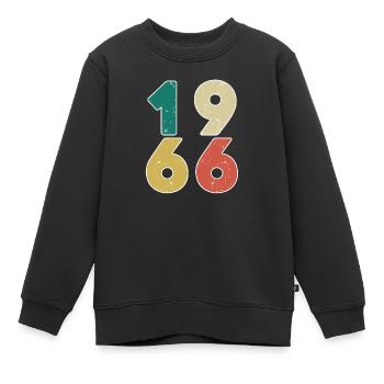 1966 - Jahrgang 1966 - Baujahr 1966 - Kinder Premium Organic Sweatshirt - Schwarz - Vorne - AI Model Kid Female (0cm)