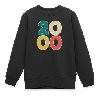 2000 - Année 2000 - Année 2000 - Sweat Premium enfant bio - noir - Devant - AI Model Kid Female (0cm)