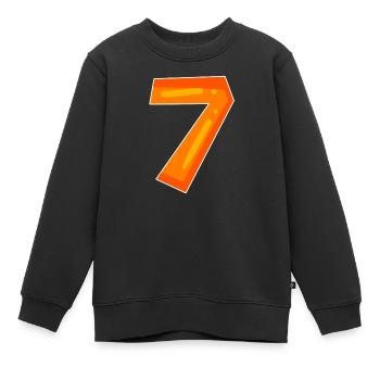 Zahl Sieben - Zahl 7 Nummer - Kinder Premium Organic Sweatshirt - Schwarz - Vorne - AI Model Kid Female (0cm)