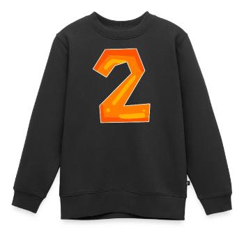 Two - 2 - Number Number - Kids Premium Organic Sweatshirt - black - Front - AI Model Kid Female (0cm)