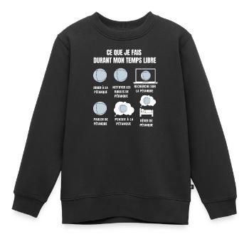 Was ich in meiner Freizeit mache - Pétanque - Kinder Premium Organic Sweatshirt - Schwarz - Vorne - AI Model Kid Female (0cm)