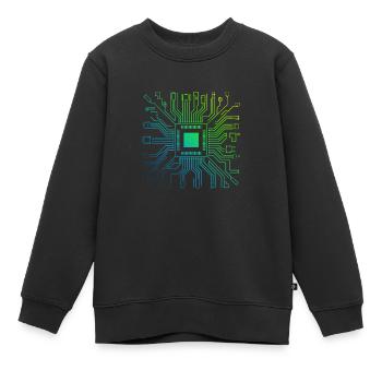 Coloré Ordinateur Circuit Imprimé Board Tech Électronique - Sweat Premium enfant bio - noir - Devant - AI Model Kid Female (0cm)