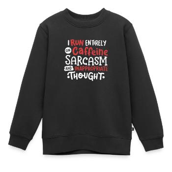 Sarkasmus Koffein sarkastisch - Kinder Premium Organic Sweatshirt - Schwarz - Vorne - AI Model Kid Female (0cm)