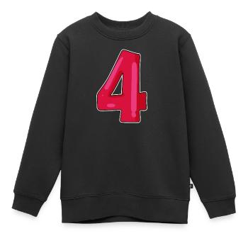 Numéro Numéro Quatre 4 - Sweat Premium enfant bio - noir - Devant - AI Model Kid Female (0cm)