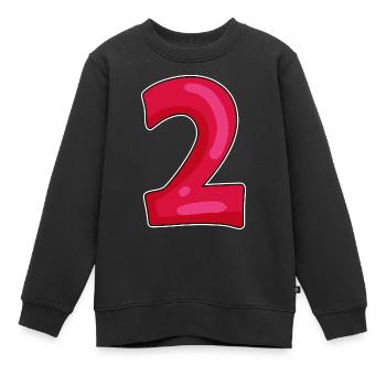 zwei - Kinder Premium Organic Sweatshirt - Schwarz - Vorne - AI Model Kid Female (0cm)