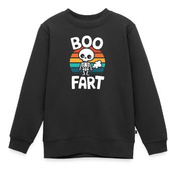Squelette qui pète – Halloween drôle - Sweat Premium enfant bio - noir - Devant - AI Model Kid Female (0cm)