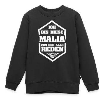 Malia as a nickname - Kids Premium Organic Sweatshirt - black - Front - AI Model Kid Female (0cm)