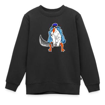 Muscles de la mouette - Sweat Premium enfant bio - noir - Devant - AI Model Kid Female (0cm)