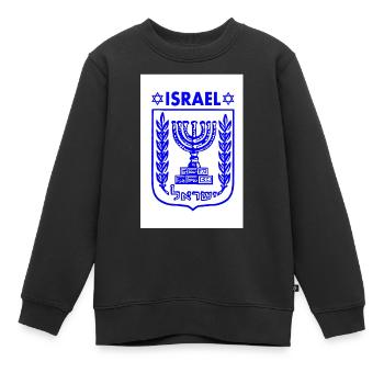 Menorah Armoiries d’Israël Armoiries d’Israël - Sweat Premium enfant bio - noir - Devant - AI Model Kid Female (0cm)