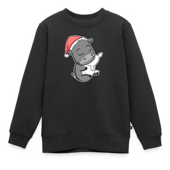 Esel Niedlich Müde Ausschlafen Weihnachten - Kinder Premium Organic Sweatshirt - Schwarz - Vorne - AI Model Kid Female (0cm)