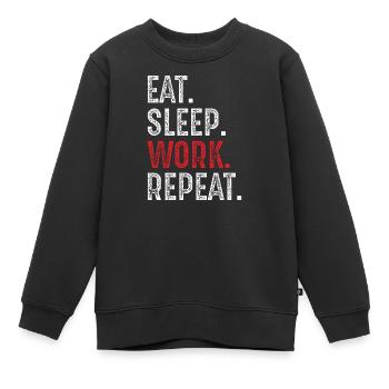 eat sleep work repeat - Sweat Premium enfant bio - noir - Devant - AI Model Kid Female (0cm)