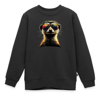Erdmännchen Sonnenbrille Bunt Süßes Erdmännchen - Kinder Premium Organic Sweatshirt - Schwarz - Vorne - AI Model Kid Female (0cm)