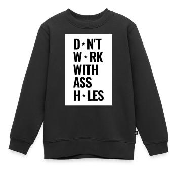 Travailler au bureau n’est pas toujours amusant - Sweat Premium enfant bio - noir - Devant - AI Model Kid Female (0cm)