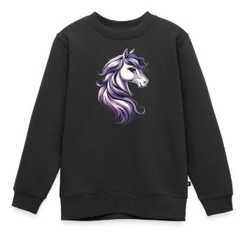 Pony Reitpony Fohlen Reiterin Ponys Reiten Ponyhof - Kinder Premium Organic Sweatshirt - Schwarz - Vorne - AI Model Kid Female (0cm)