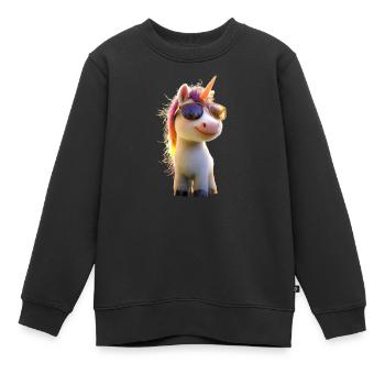Einhorn Reiterin Ponyhof Pferde Reiten Einhörner - Kinder Premium Organic Sweatshirt - Schwarz - Vorne - AI Model Kid Female (0cm)