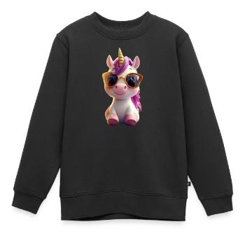 Einhorn Reiterin Ponyhof Pferde Reiten Einhörner - Kinder Premium Organic Sweatshirt - Schwarz - Vorne - AI Model Kid Female (0cm)