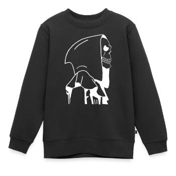 La mort de profil - Sweat Premium enfant bio - noir - Devant - AI Model Kid Female (0cm)