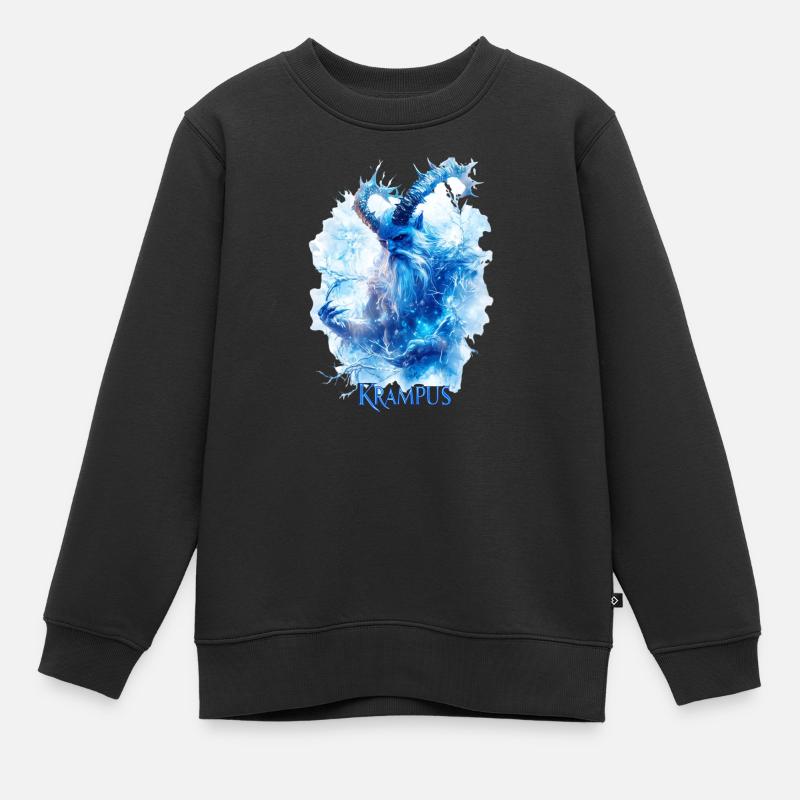 Krampus in einer Eislandschaft - Kinder Premium Organic Sweatshirt - Schwarz