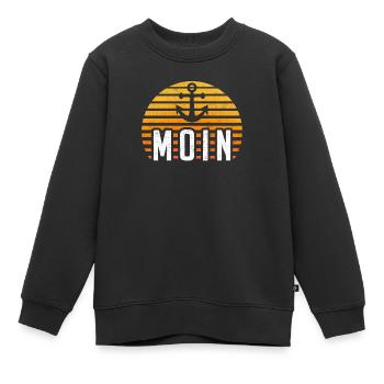 Moin Hamburg Anker Hamburger Hafen Fan Stadt HH - Kinder Premium Organic Sweatshirt - Schwarz - Vorne - AI Model Kid Female (0cm)