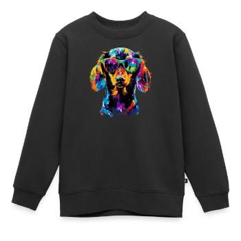 Teckel, Teckel, Teckel miniature, Dachshund Club, Teckel - Sweat Premium enfant bio - noir - Devant - AI Model Kid Female (0cm)