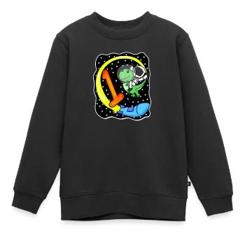 Numéro 1 Numéro Un - Motif Dinosaure - Sweat Premium enfant bio - noir - Devant - AI Model Kid Female (0cm)
