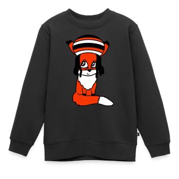 Fuchs Raggae Jamaika Hut Rasta Locken Chill Mütze - Kinder Premium Organic Sweatshirt - Schwarz - Vorne - AI Model Kid Female (0cm)
