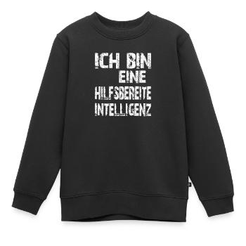 L’IA dit : Je suis une intelligence utile - Sweat Premium enfant bio - noir - Devant - AI Model Kid Female (0cm)
