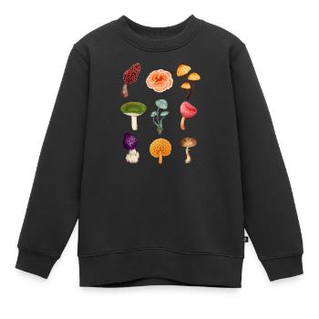 T-Shirt Ungewöhnliches Waldpilzmuster Geschenk - Kinder Premium Organic Sweatshirt - Schwarz - Vorne - AI Model Kid Female (0cm)