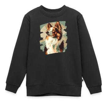 Collie - Kinder Premium Organic Sweatshirt - Schwarz - Vorne - AI Model Kid Female (0cm)