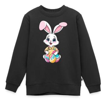 Easter bunny with Easter eggs - Kids Premium Organic Sweatshirt - black - Front - AI Model Kid Female (0cm)