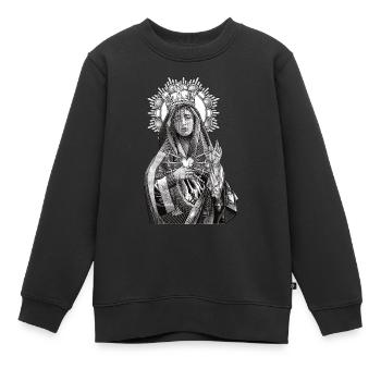 Notre-Dame des Douleurs Vierge Marie Mater Dolorosa - Sweat Premium enfant bio - noir - Devant - AI Model Kid Female (0cm)